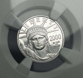 Last Minute! Rare 2000-W American $10 Eagle .9995 Platinum 1/10 ozt NGC PF70 Ultra Cameo