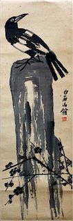 AFTER QI BAISHI WATERCOLOR ON PAPER SCROLL.