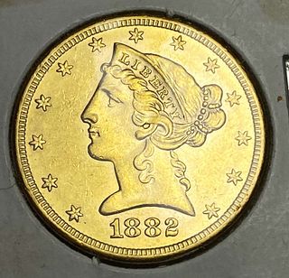 Last Minute! 1882-S Gold $5 Liberty Head MS64