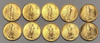 Last Minute! (10) 1999 American Gold $5 Eagle 1/10th ozt