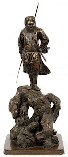 JAPANESE BRONZE AND GOLD WARRIOR 19TH.C.