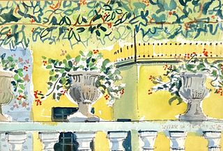 Tania Vartan "Terrase in Bellagio" Watercolor
