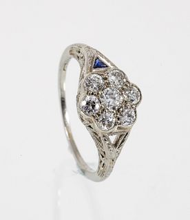 18K Vintage Diamond Cutwork Ring