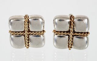 Tiffany and Co. Silver 18K Cufflinks