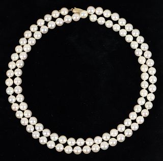 14K Opera Length Pearl Necklace