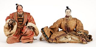 Pair of Antique Edo Period Japanese Dolls