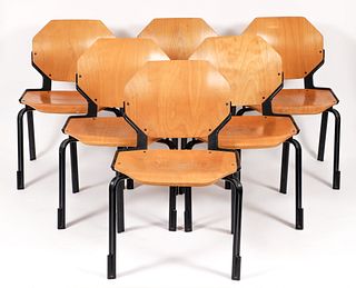 Set of 6 Rio by Fixtures Hexagonal Stacking Chairs