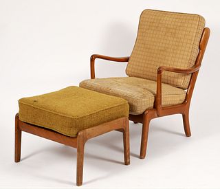 Ole Wanscher Lounge Chair and Ottoman 1940s