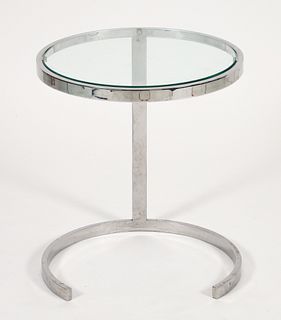 Mid Century Modern Chrome and Glass Side Table