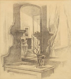Henry Lee McFee Modernist Still Life Drawing in Pencil