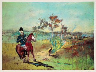 Sidney Nolan signed serigraph The Alarm from Ned Kelly Series