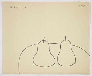 William Scott Linear Pears 1974 Signed Lithograph