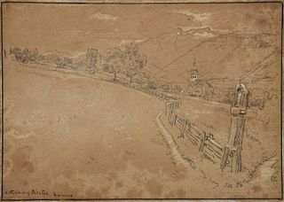 Albert Goodwin Mount Pilatus Lucerne Pencil Drawing