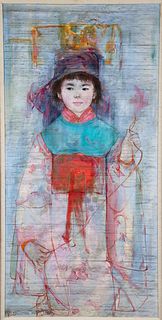 Edna Hibel Portrait of a Child Oil Painting