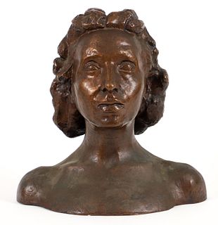 Gustave Pimienta Valsuani Foundry Bronze Bust of a Woman 