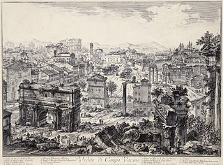 Piranesi Etching of Roman Forum from Views of Rome