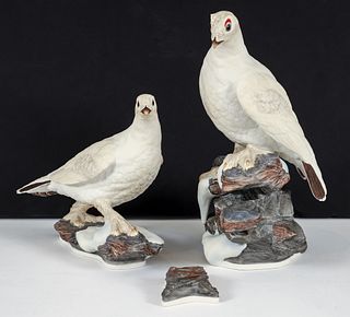 Pair of Boehm Porcelain Ptarmigan Figures 