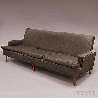 Design Research Teak and Black-upholstered Sofa