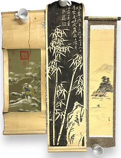 (3) Vintage Japanese Scrolls (C)