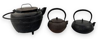 (3) Japanese Cast Iron Teapots