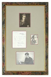 Rupert Brooke Signed Note from Cambridge 1906
