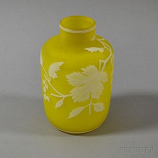 Acid-etched Art Glass Vase