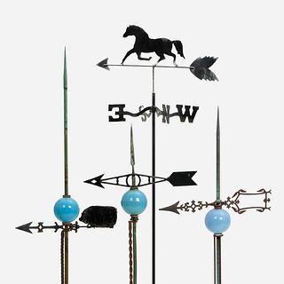 Group of Antique Lightning Rods & Weathervanes 
