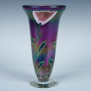 Robert Held Signed Art Glass Iridescent Vase