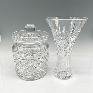 Waterford Crystal Vase 8" and Cookie Jar with Lid