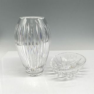 2pc Waterford Crystal Vase and Nut Dish