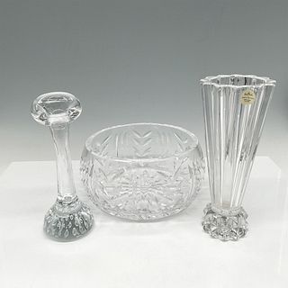 3pc Rosenthal & Pairpoint Vase + Centerpiece Crystal Bowl
