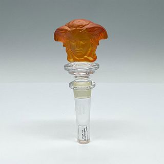 Rosenthal Versace Medusa Head Crystal Bottle Stopper, Orange
