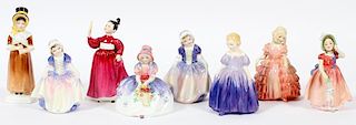 GROUP OF EIGHT ROYAL DOULTON PORCELAIN FIGURINES