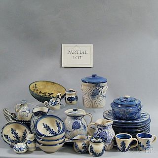 Large Group of Blue and White Dorchester Pottery