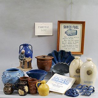 Group of Blue, White, and Brown Dorchester Pottery