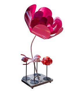 Kenneth Nelson (American, 1932-2022) Flower Metal Sculptures