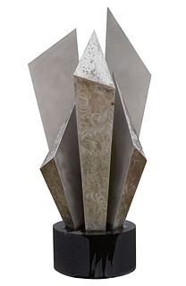 Kenneth Nelson (American, 1932-2022) 'Trapezoid and Triangles' Metal Sculpture