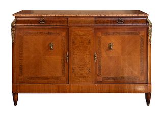 French Louis XVI Style Marble Top Sideboard