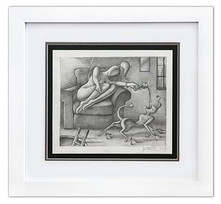 Mark Kostabi- Original Drawing on Paper "Indulgence"