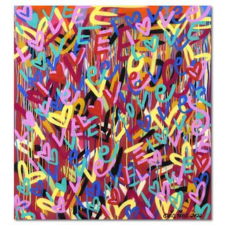 Chris Riggs, "Love" Original Spray Paint Painting on Gallery Wrapped Canvas, Hand Signed with Letter of Authenticity.