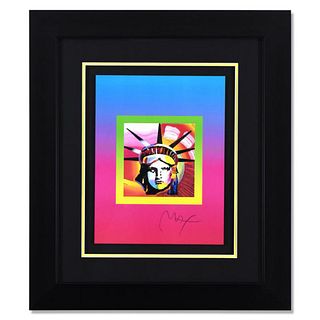 Peter Max, "Liberty Head on Blends Ver II" Framed Limited Edition Lithograph, Numbered 447/500 and Hand Signed with Certificate of Authenticity.