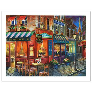 Anatoly Metlan, "Saint Denis La Nuit" Limited Edition Lithograph, Numbered and Hand Signed with Certificate of Authenticity.