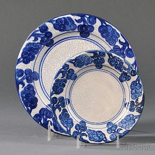 Two Dedham Pottery Grape Plates