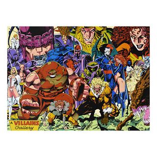 Marvel Comics, "X-Men Villains" Limited Edition on Canvas by Jim Lee, Numbered and Hand Signed by the Artist and Stan Lee (1922-2018) with Letter of A