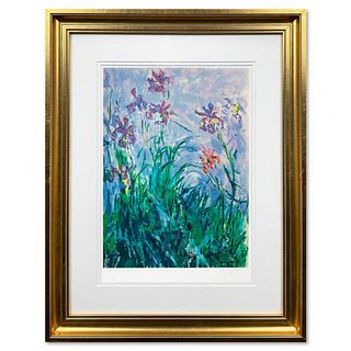 Claude Monet, "Iris" Framed Limited Edition Lithograph with Certificate of Authenticity.