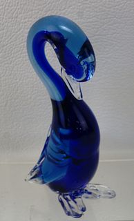 MURANO ART GLASS COBALT BLUE GOOSE