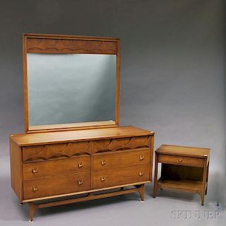 Mid-Century Walnut Dresser and a Nightstand