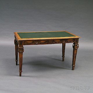 Louis XVI-style Fruitwood Leather-top Desk