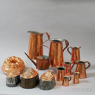 Thirteen Copper Domestic Items