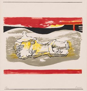 Henry Moore - Reclining Figure with Red Stripes